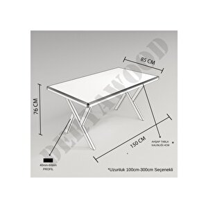 Deryawood Masif Ahşap Anteres Mutfak Masası 60*120*76 Cm