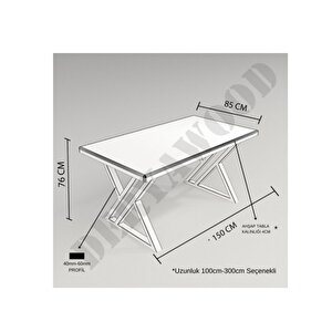 Deryawood Masif Ahşap Algol Mutfak Masası 60*120*76 Cm