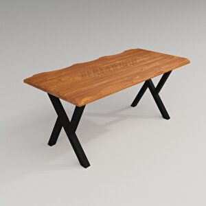Masif Ahşap Abies Sulamalı Yemek Masası 85x220x76 Cm