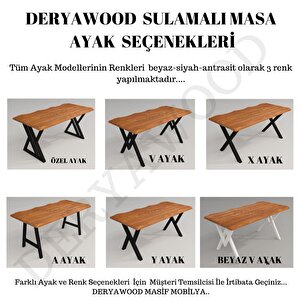 Deryawood Masif Ahşap Atair Sulamalı Mutfak Masası 85*120*76cm