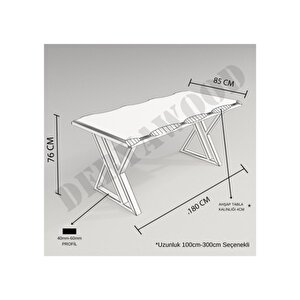 Deryawood Masif Ahşap Pinus  Sulamalı Yemek  Masası 70*100*76cm