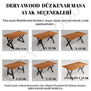 Deryawood Masif Ahşap Abies Sulamalı Mutfak Masası 70x180x76 Cm