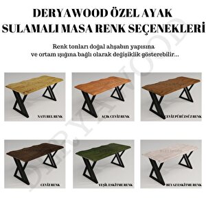Masif Ahşap Abies Sulamalı Yemek Masası 70x160x76 Cm