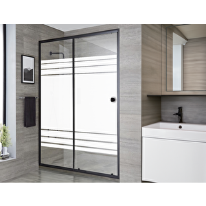 Duşakabin Ön Cephe Siyah D140 Desen Ölçü : 121 Cm 121 cm