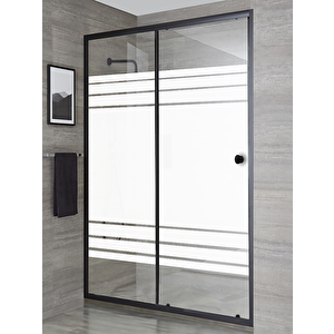 Duşakabin Ön Cephe Siyah D140 Desen Ölçü : 121 Cm 121 cm