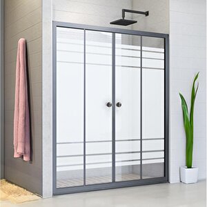 Duşakabin Ön Cephe Siyah Trio Desen Ölçü : 187 Cm 187 cm