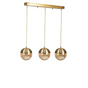Küre 3 Lü Sıralı Eskitme Bal Camlı Sarkıt