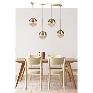 Küre 4 Lü Sıralı Eskitme Bal Camlı Sarkıt