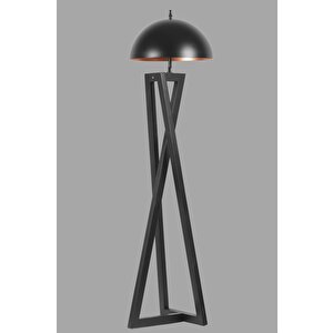 Maçka Siyah Büyük Retro Başlıklı Lambader