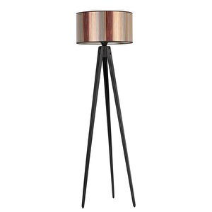 Tripod Siyah Silindir Renkli Abajurlu Lambader