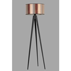 Tripod Siyah Silindir Renkli Abajurlu Lambader