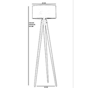 Tripod Siyah Silindir Renkli Abajurlu Lambader