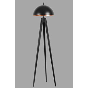 Tripod Siyah Büyük Retro Başlıklı Lambader