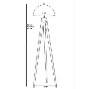 Tripod Siyah Büyük Retro Başlıklı Lambader