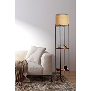 Vega Siyah Rattan Başlıklı Lambader