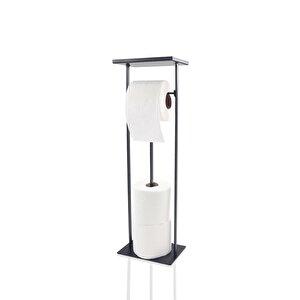 Tepsili Tuvalet Kağıdı Stand Siyah 54x15x12 Cm