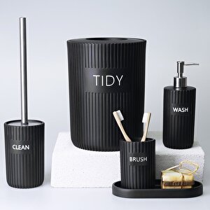 Grooved Banyo Seti Siyah