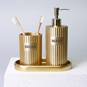 Grooved Banyo Seti Altın
