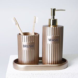 Grooved Banyo Seti Vizon
