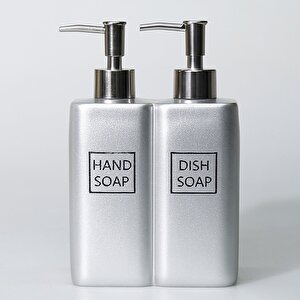 Twins İkili Sıvı Sabunluk Gümüş