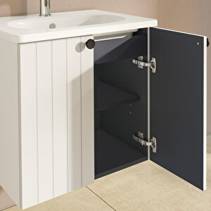 Vitra Root Groove 60 Cm Beyaz Kapaklı Banyo Dolabı Alt Modül Lavabo