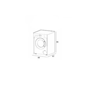 Denko Marmara 65 Cm Mdf Çamaşır Makinesi Banyo Dolabı Alt Modülü