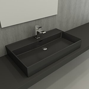 Milano 80 Cm Mat Antrasit Banyo Ve Tuvalet Lavabo