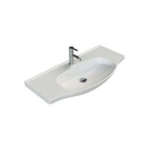 Turkuaz Cerastyle Lila Etajer Uyumlu Banyo Lavabo 100x45 Cm