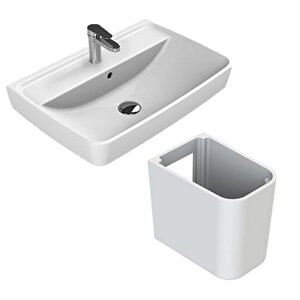 Turkuaz Cerastyle Duru Lavabo 50*40 Cm Ve Noura Yarım Ayak