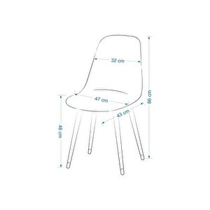 Netaks Abant Sandalye 4'lü Takim Antrasi̇t Mi̇nderli̇ Beyaz Ahşap Natural Ayaklı