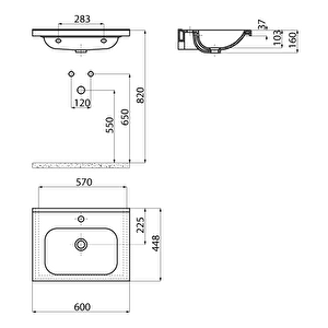 Id060 İdeal Etajerli Ve Dolap Uyumlu Lavabo Beyaz