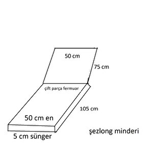 Mi̇rzade Şezlong Mi̇nderi̇ Lüks Su Geçi̇rmez Kumaş Yastikli Gri̇ Süngerli̇ Fermuarli-bordo/krem