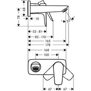 Talis E Ankastre Lavabo Bataryası 165 Mm