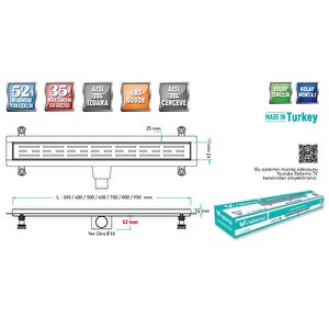 30cm Starline Base  Ø 50 Çıkış Çapı Duş Kanalı Vld-562305