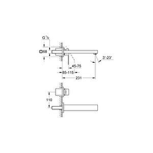 Eurocube İki Delikli Lavabo Bataryası M-boyut 23447000