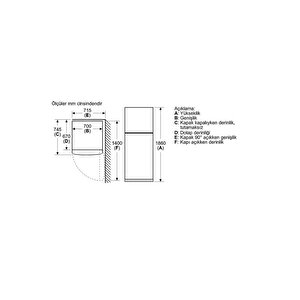 Profilo Bd2155lfnn F Enerji Sınıfı 453 Lt Nofrost Üstten Donduruculu Buzdolabı