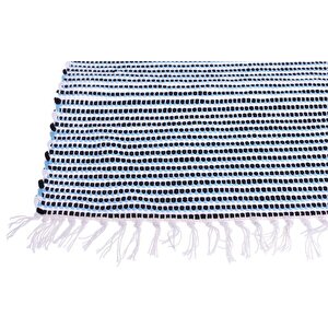 Kustulli Setenay El Dokuması Penye Kilim Mavi/siyah 100x200 Cm K0692 S1/r13