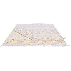 Kustulli Setenay El Dokuması Penye Kilim Sarı/beyaz100x200 Cm K0673 S1/r15