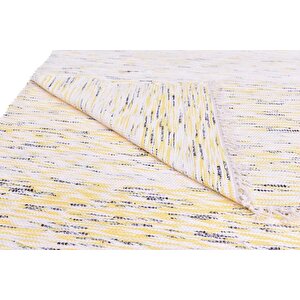 Kustulli Setenay El Dokuması Penye Kilim Sarı/beyaz100x200 Cm K0673 S1/r15