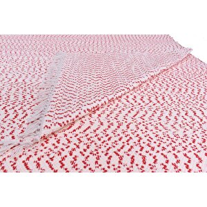Kustulli Setenay El Dokuması Penye Kilim Kırmızı/beyaz 100x200 Cm K0646 S1/r14