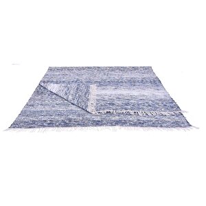Kustulli Setenay El Dokuması Penye Kilim Mavi 100x200 Cm K0677 S1/r15