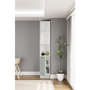 40 Cm Greena Boy Dolabi, Çok Amaçlı Yeşil Modern Mdf Boy Dolabı