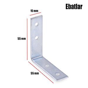Mobilya Dolap Köşe Bağlantı Sabitleme L Demir Gönye 55x55x15 Mm (10 Adet)