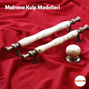 Mairena Lüks Porselen 160 Mm Beyaz Eskitme Antik Gümüş Mobilya Mutfak Dolap Kulpu Kulbu Kulpları