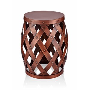 Tabure Yan Sehpa Bakır 50x35 Cm