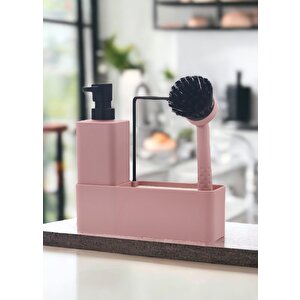 Plain Sıvı Sabunluk Seti Pembe