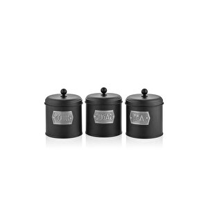 Çay Şeker Kahve Kavanozu - Siyah Glv0499