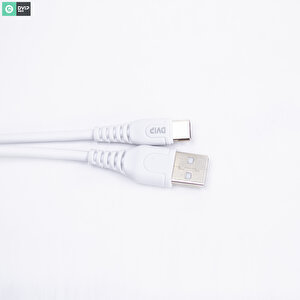 Dvip S01c 6a 67w Fast Charging Usba To Type-c Data Ve Hızlı Şarj Kablosu 1m Beyaz