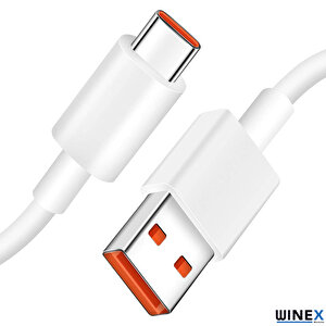 6a 100w Usba To Type-c Hızlı Data Ve Şarj Kablosu Beyaz