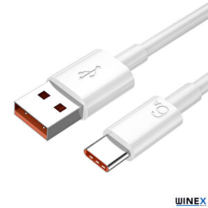 6a 100w Usba To Type-c Hızlı Data Ve Şarj Kablosu Beyaz